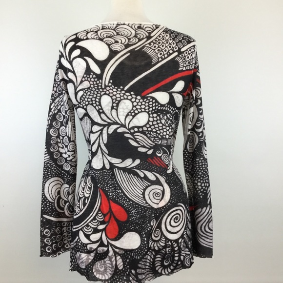 Citi Life Multi Black/White Blouse Size S - Picture 3 of 5